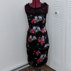White house Black market floral lace dress